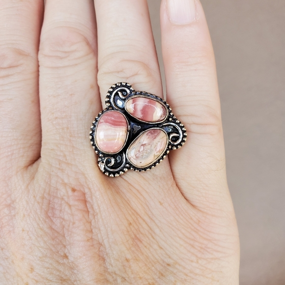 New Rhodochrosite 925 Silver Ring. - Picture 8 of 10